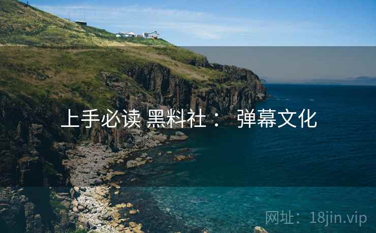 上手必读 黑料社 ： 弹幕文化